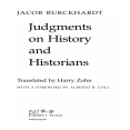 burkhardt judgment on history and historians